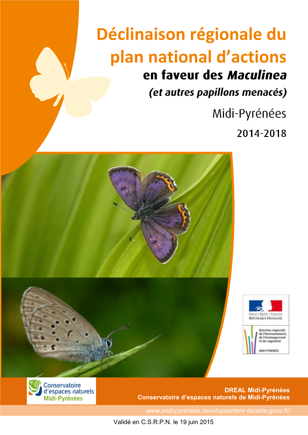 Plan Régional D'actions En Faveur Des Maculinea – Déclinaison Midi-Pyrénées