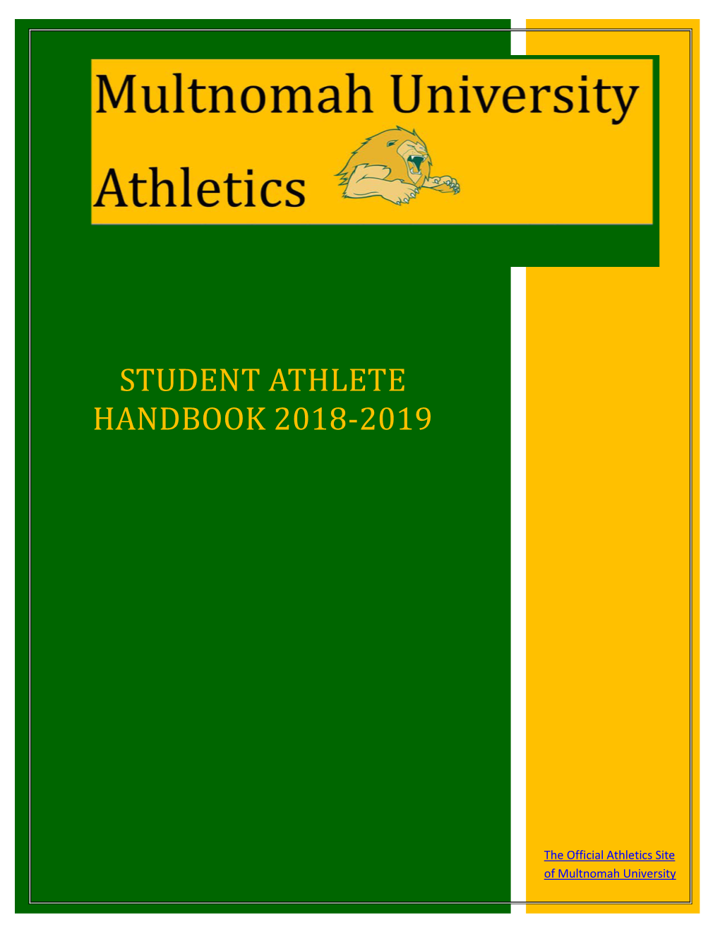 Student Athlete Handbook 2018-2019