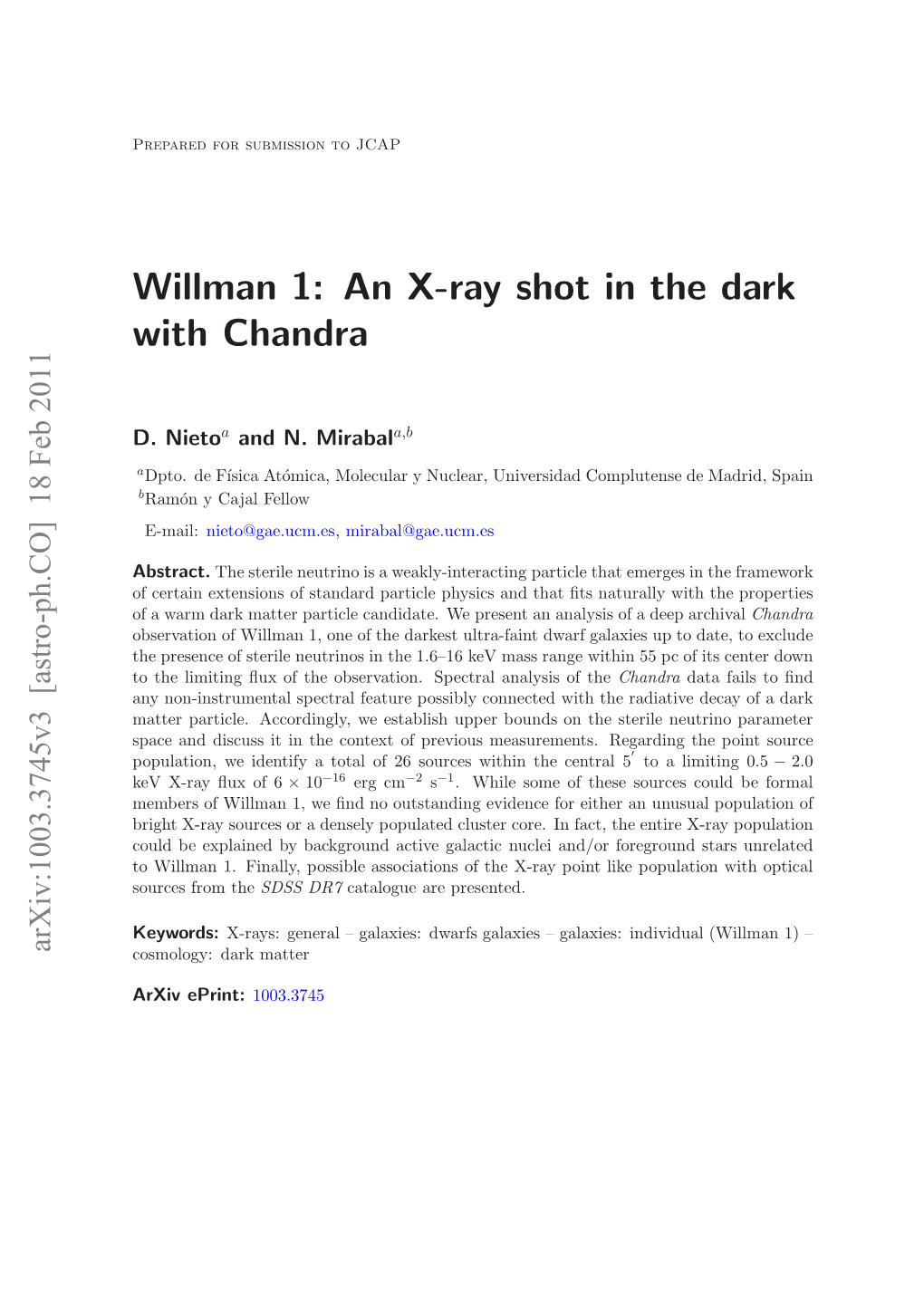 Willman 1: an X-Ray Shot in the Dark with Chandra