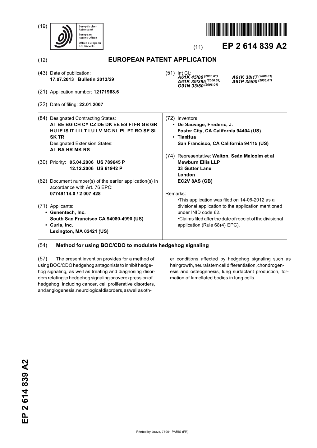 Method for Using BOC/CDO to Modulate Hedgehog Signaling