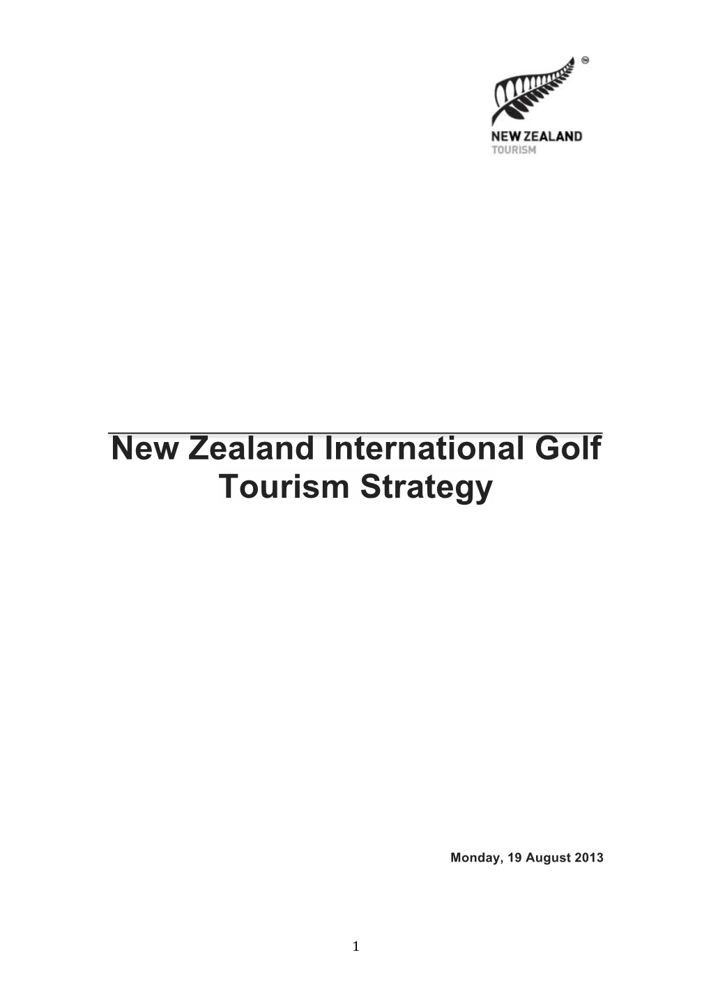 New Zealand International Golf Tourism Strategy
