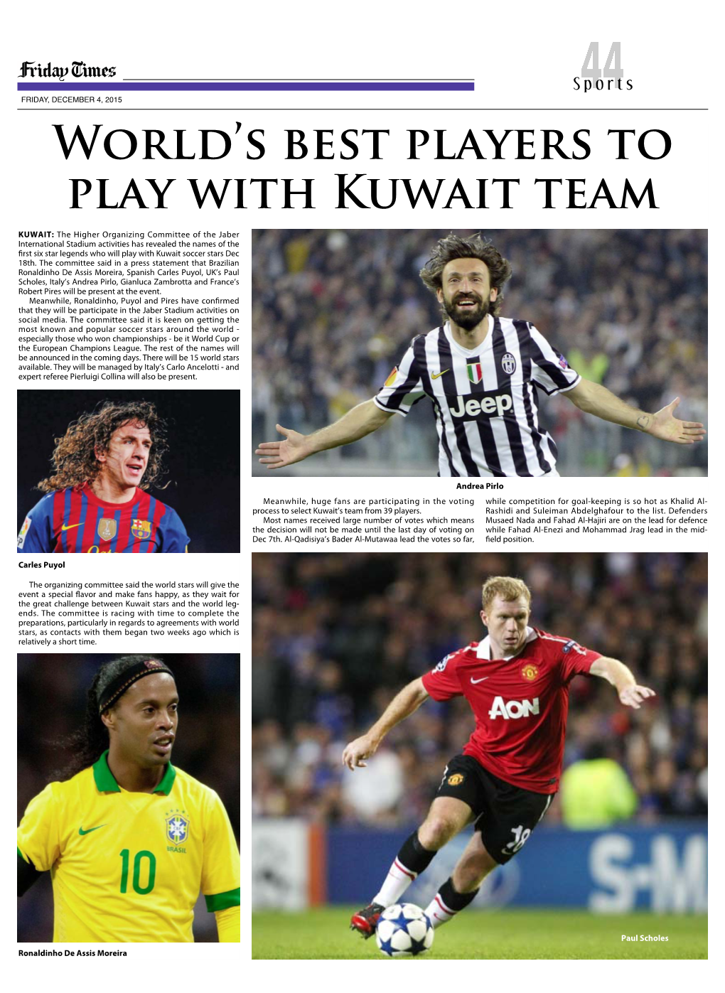 World's Best Players to Play with Kuwait Team