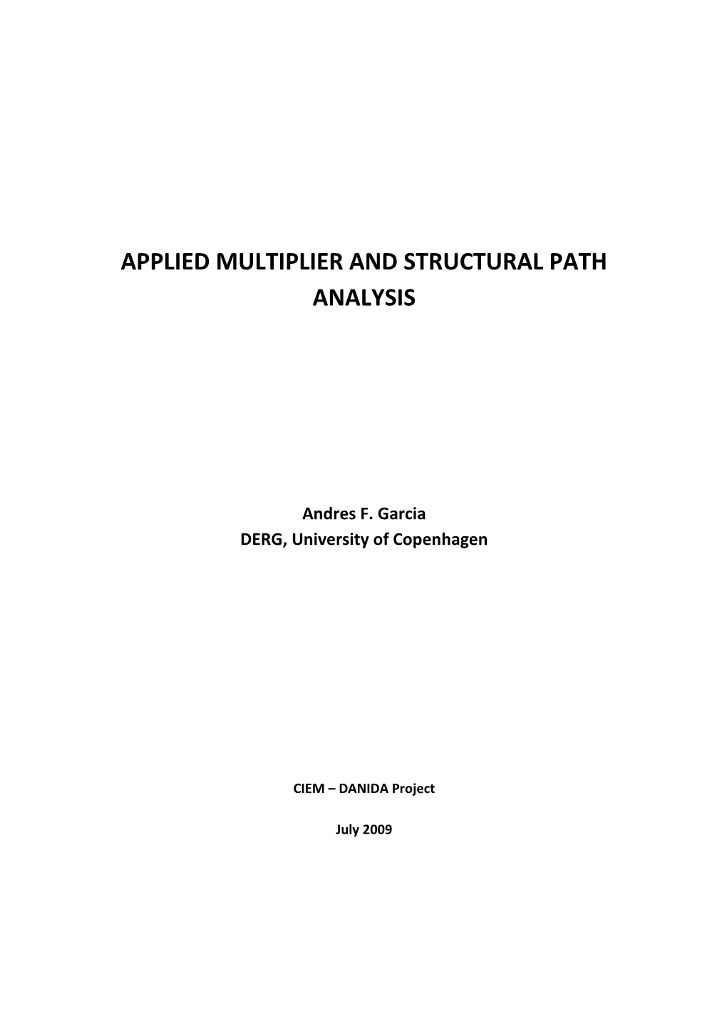 Applied Multiplier and Structural Path Analysis