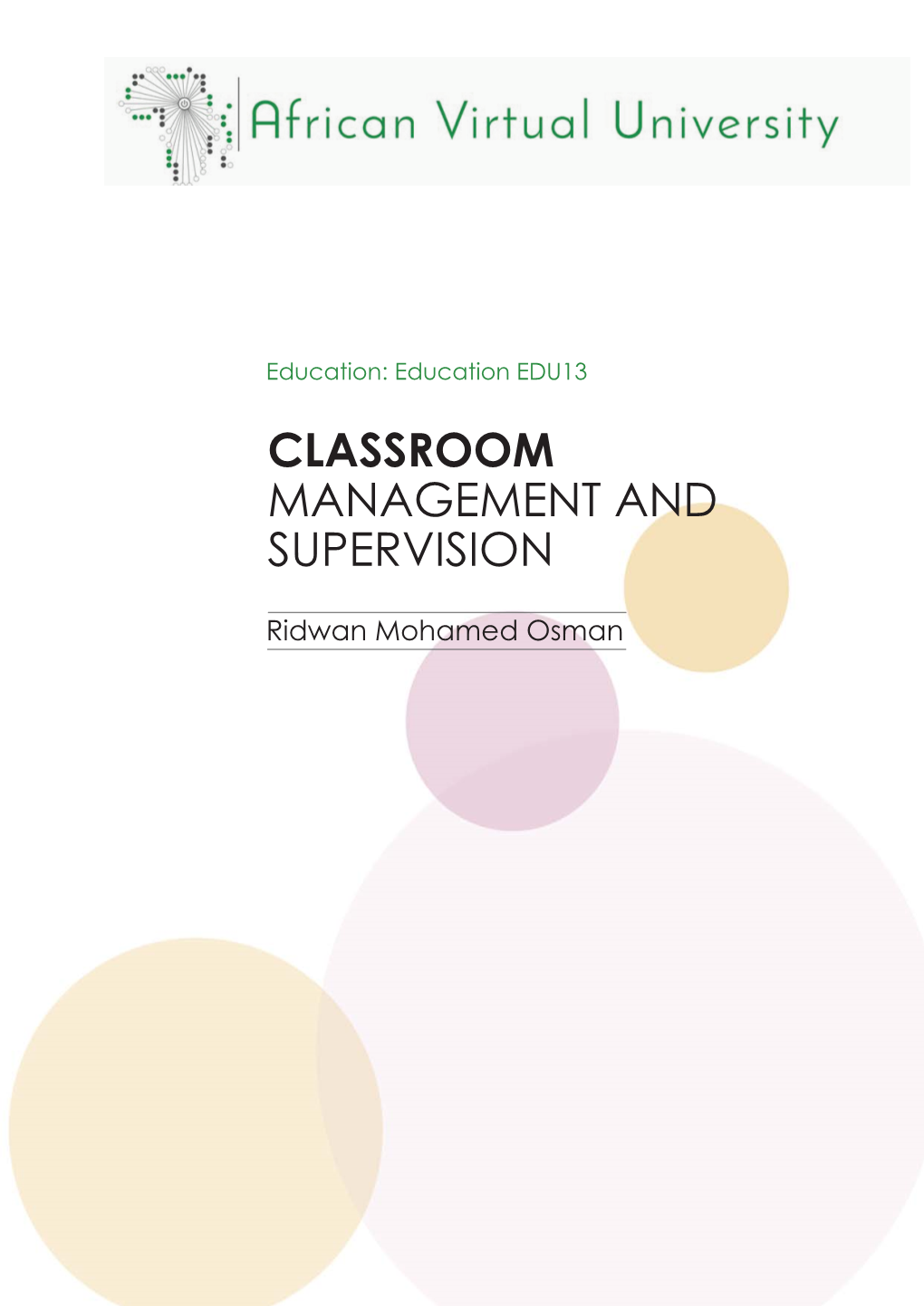 Classroom Management and Supervision