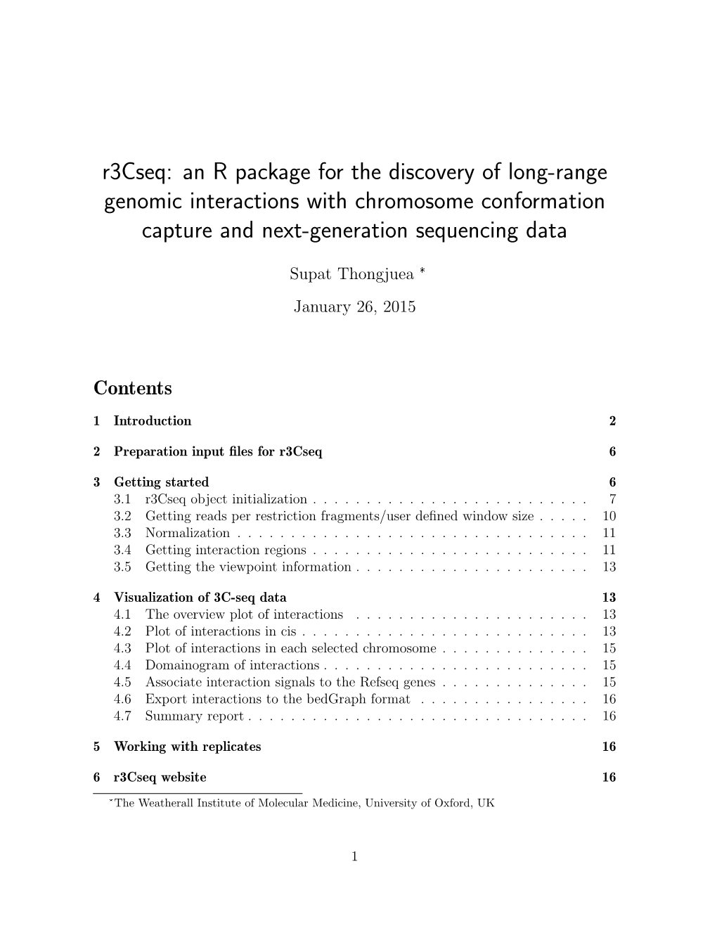 R3cseq: an R Package for the Discovery of Long-Range Genomic Interactions with Chromosome Conformation Capture and Next-Generation Sequencing Data