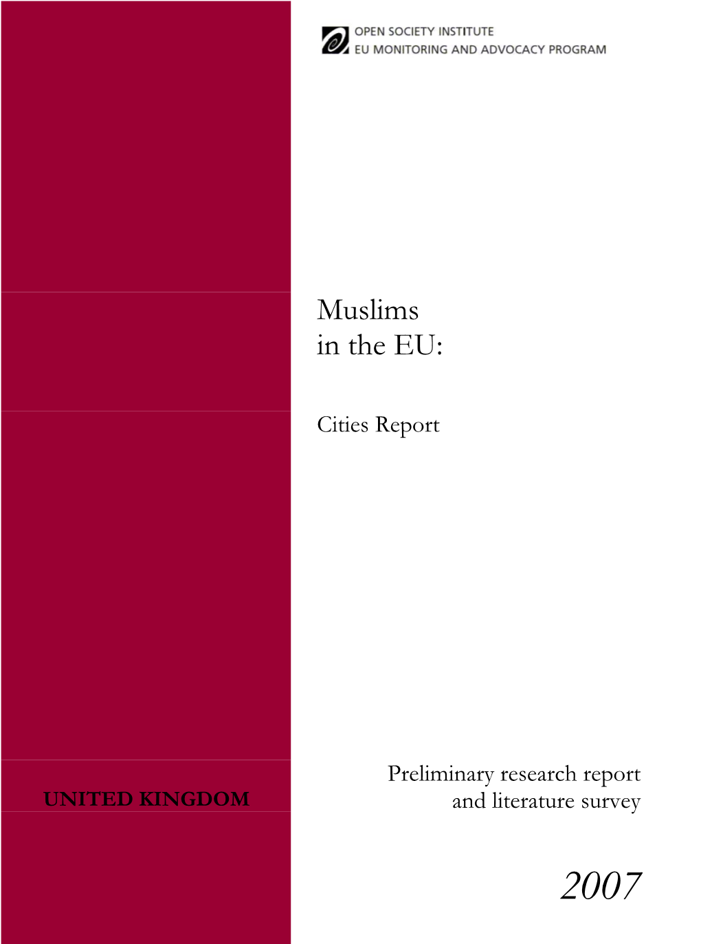 United Kingdom | Muslims in the EU: Cities Report