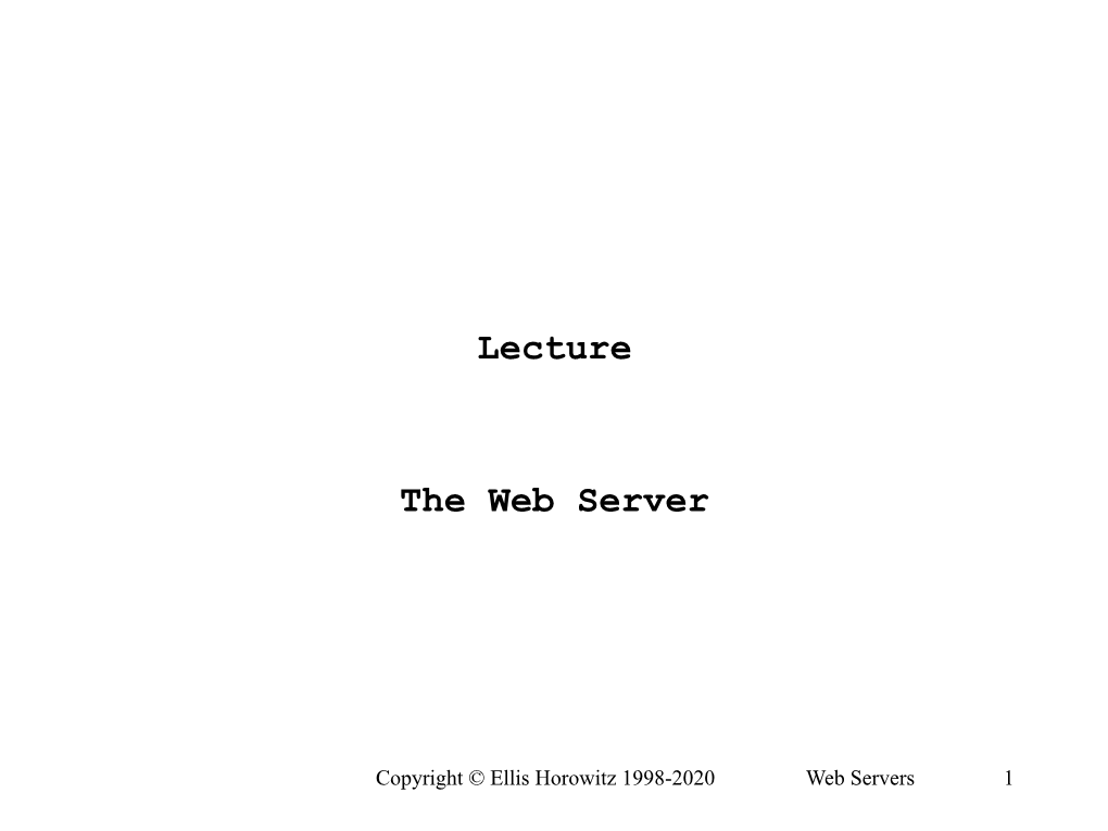 Lecture the Web Server