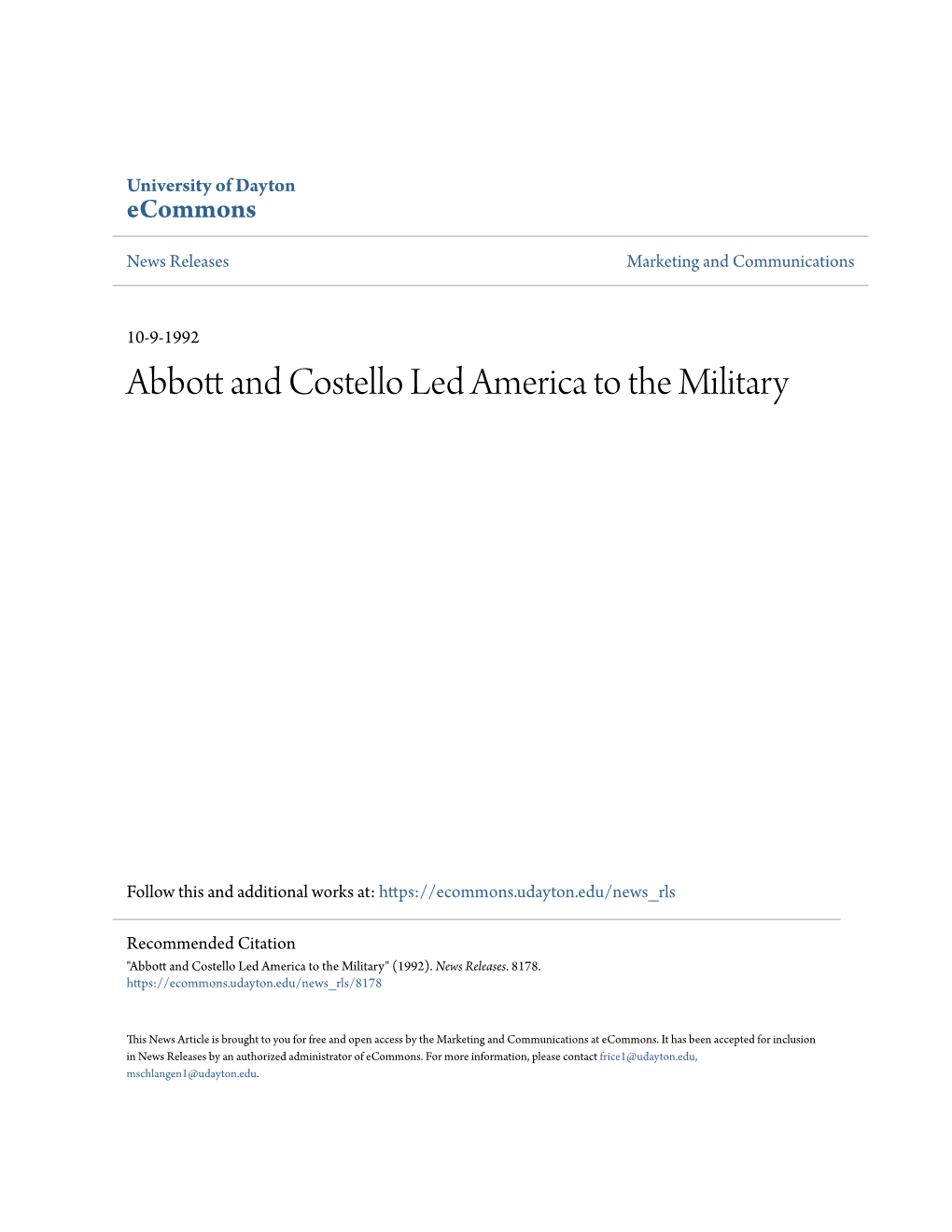 Abbott and Costello Led America to the Military