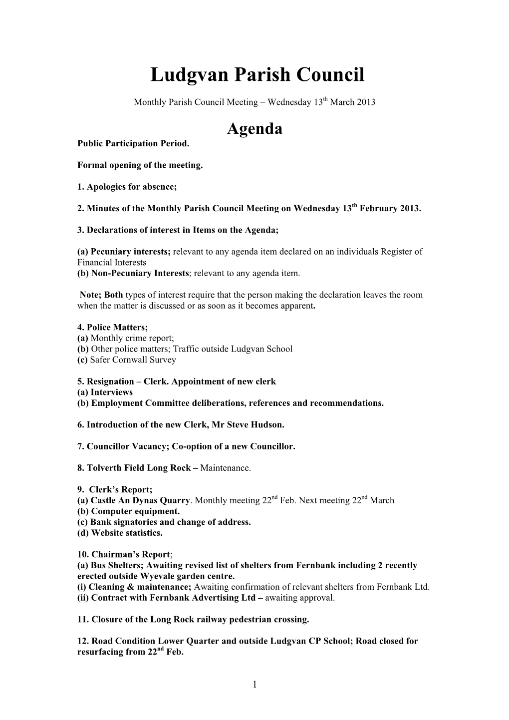 2013-03-Agenda