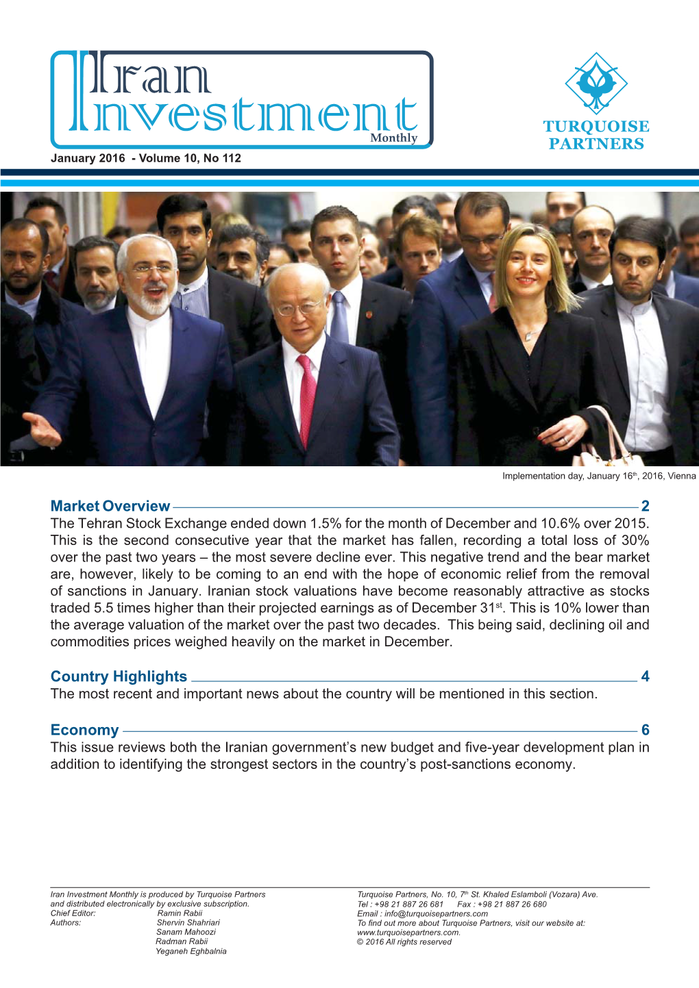 Iran Investment Monthly Jan 2016.Indd