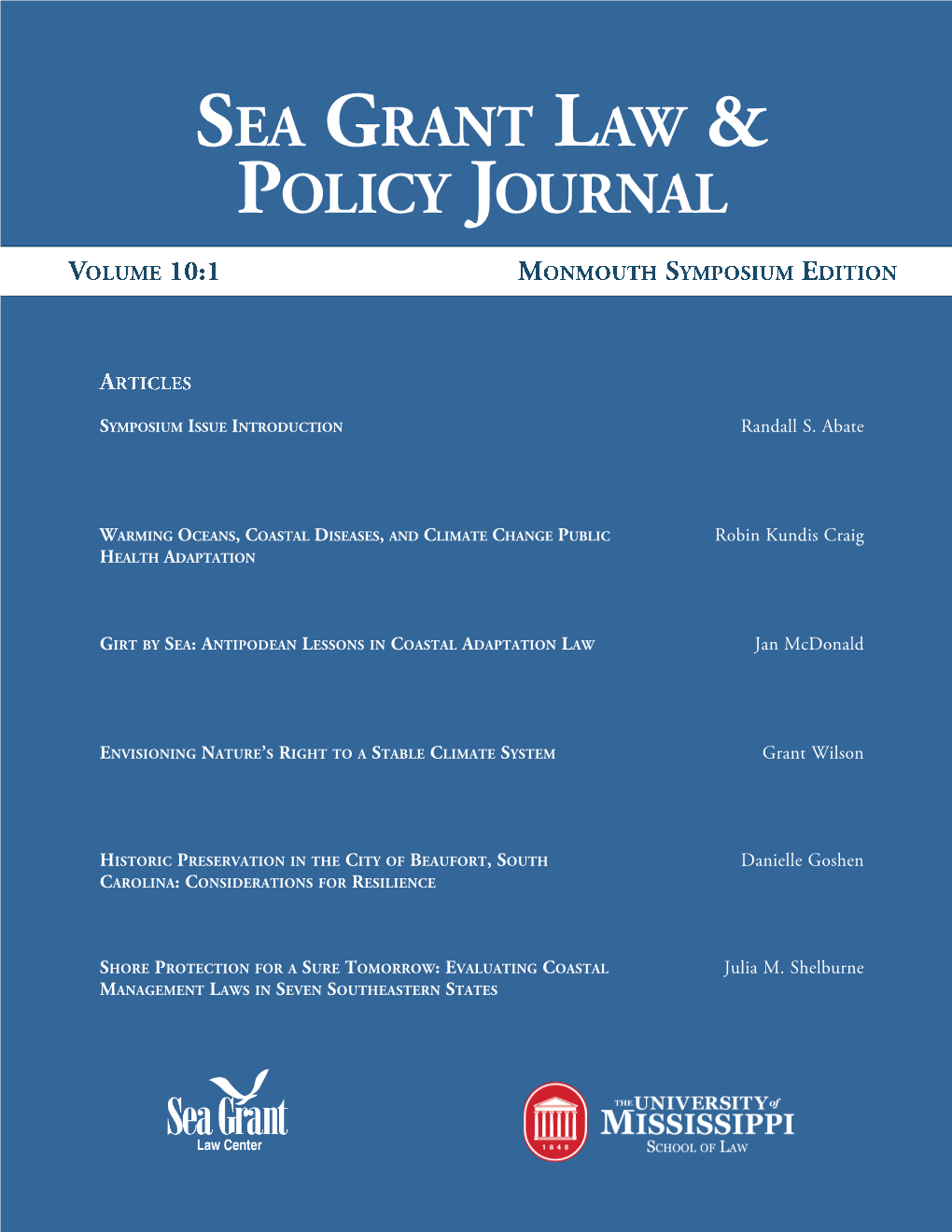 Sea Grant Law & Policy Journal