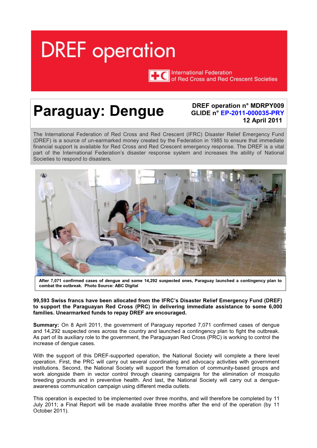 Paraguay: Dengue GLIDE N° EP-2011-000035-PRY 12 April 2011