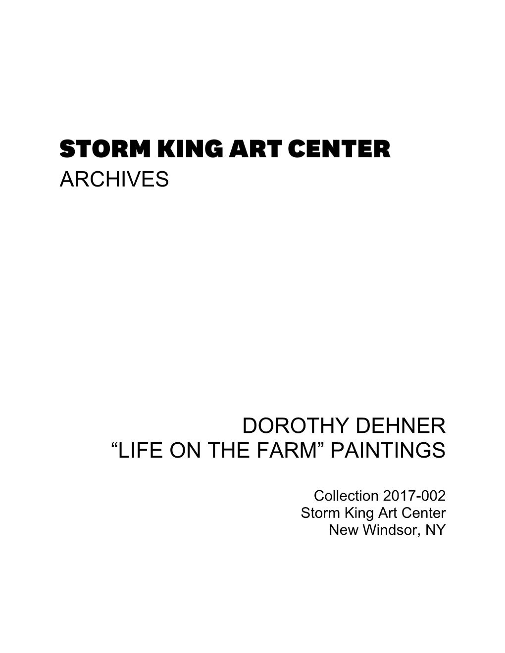 Archives Dorothy Dehner “Life on the Farm” Paintings