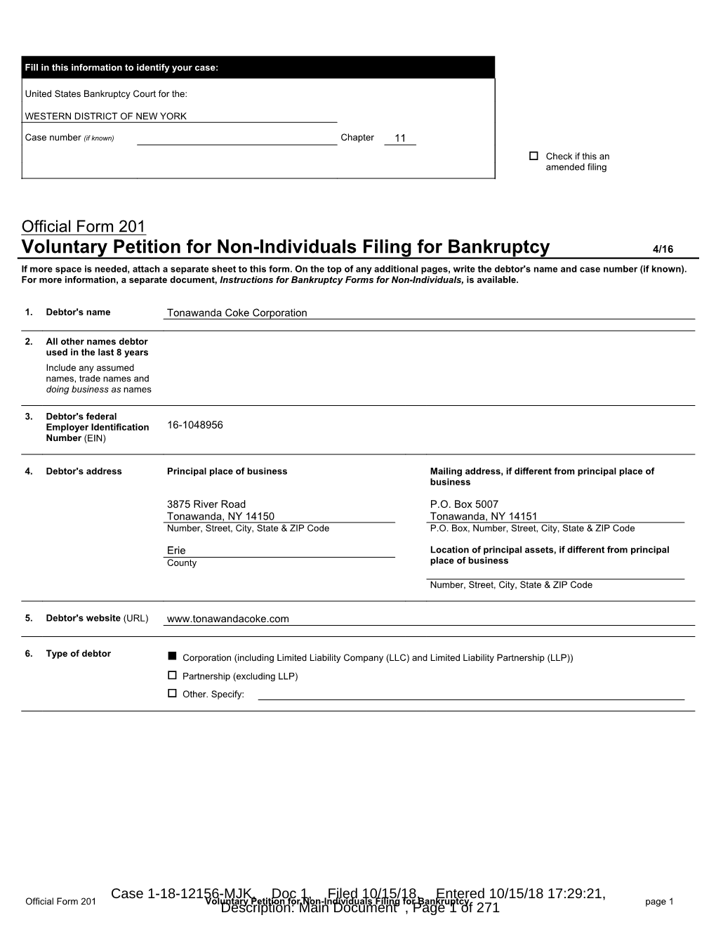 Bankruptcy Forms for Non-Individuals, Is Available