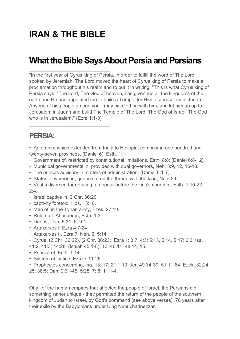 What the Bible Says About Persia and Persians