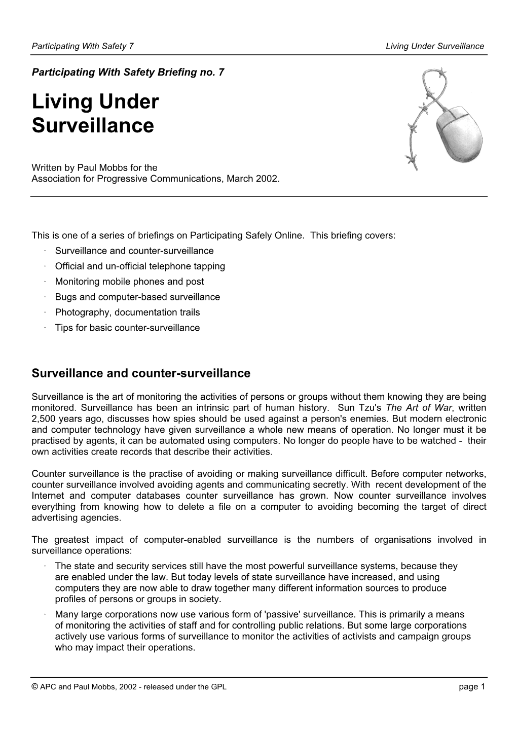 Living Under Surveillance