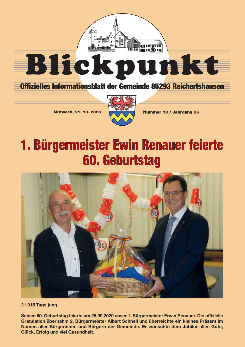 Offizielles Informationsblatt Der Gemeinde 85293 Reichertshausen