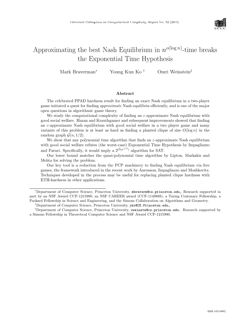 Approximating the Best Nash Equilibrium in No(Log N)-Time Breaks the Exponential Time Hypothesis