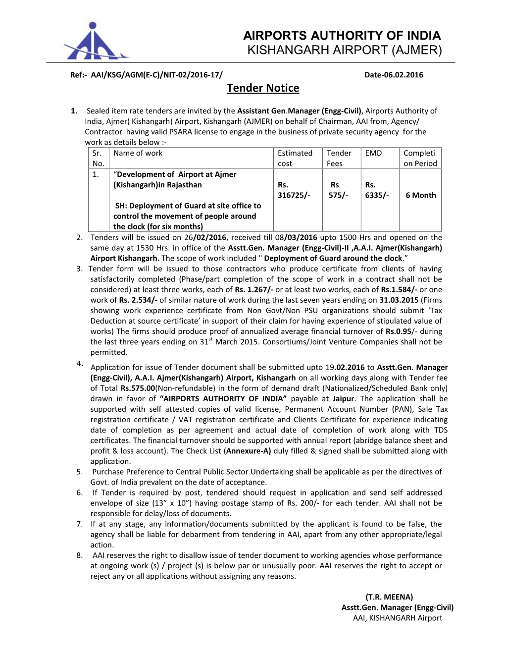 Airports Authority of India Kishangarh Airport (Ajmer)