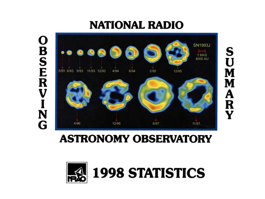 1998 STATISTICS Cover: a "Movie" of the Radio Emission from the Exploding Star Supernova 1993J in the Galaxy M81