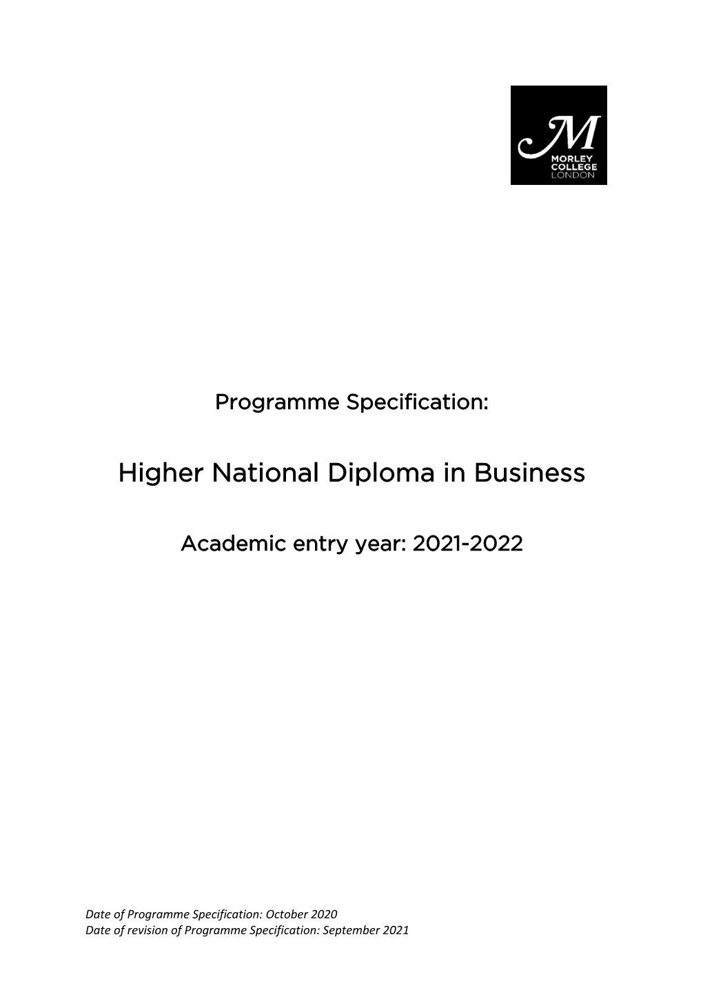 Higher National Diploma in Business