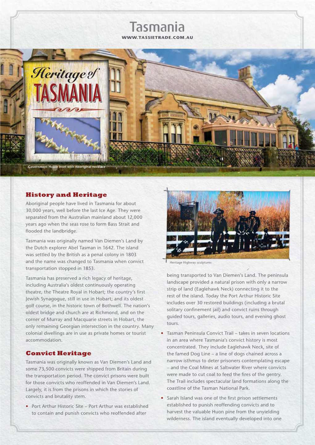 Heritage of TASMANIATASMANIA