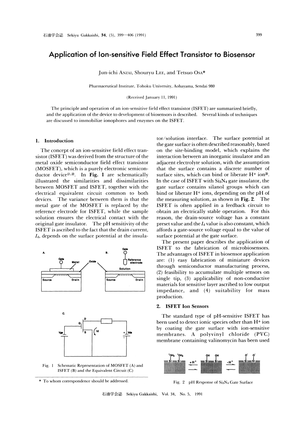 Application of Ion-Sensitive Field Effect Transistor to Biosensor