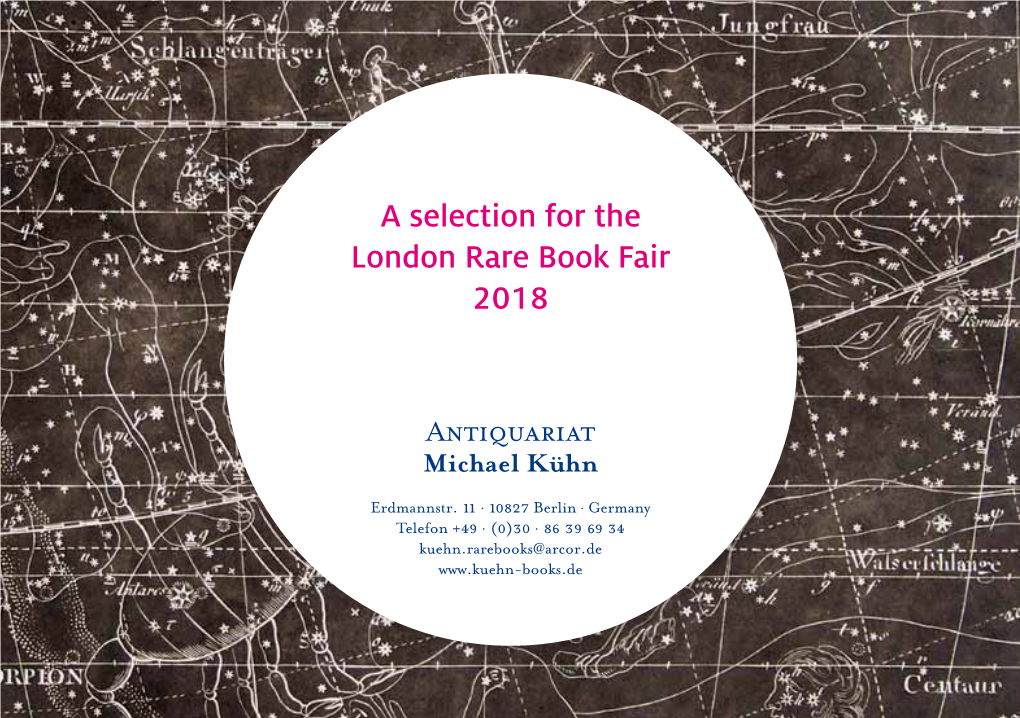 A Selection for the London Rare Book Fair 2018