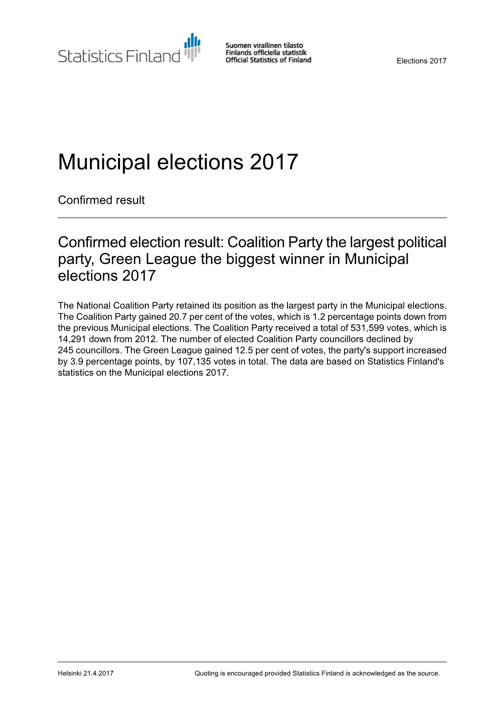 Municipal Elections 2017