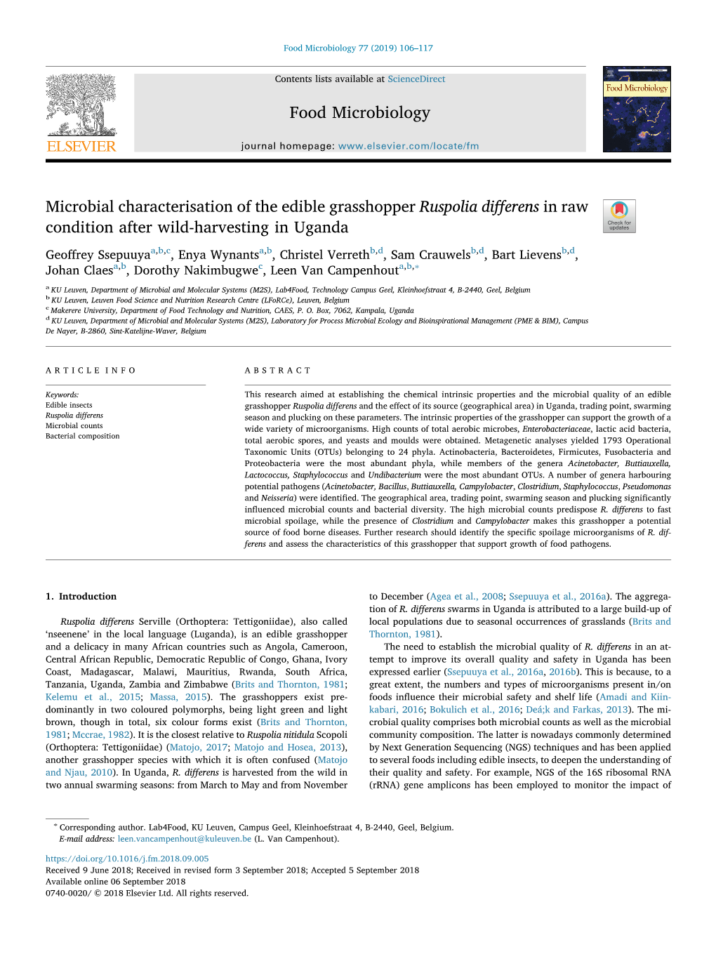 Food Microbiology Microbial Characterisation of the Edible