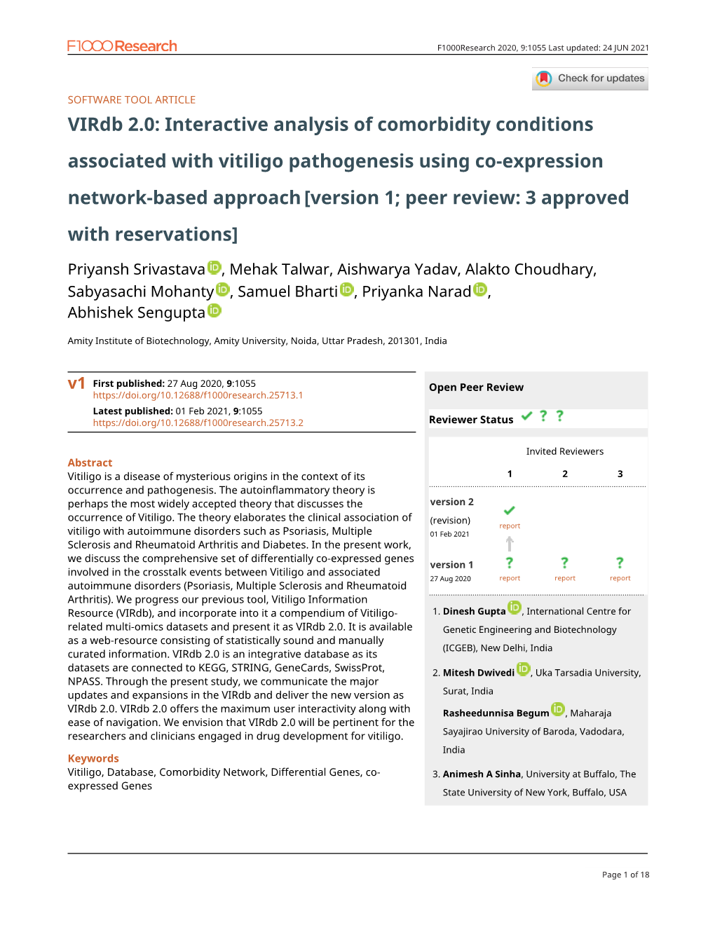 Interactive Analysis of Comorbidity Conditions Associated with Vitiligo