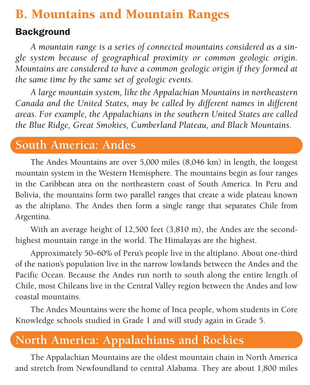 B. Mountains and Mountain Ranges Use Instructional Master 14