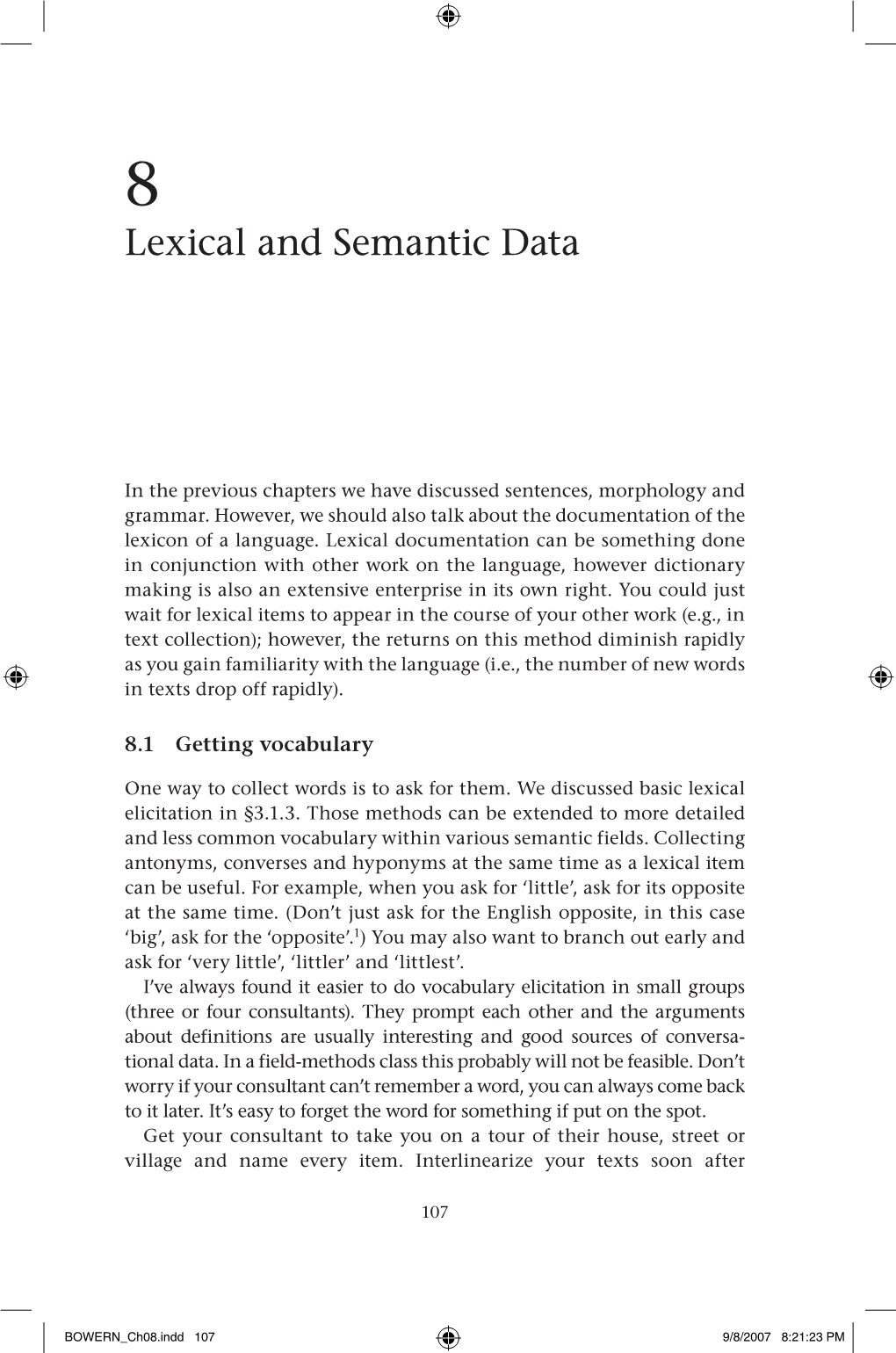 Lexical and Semantic Data