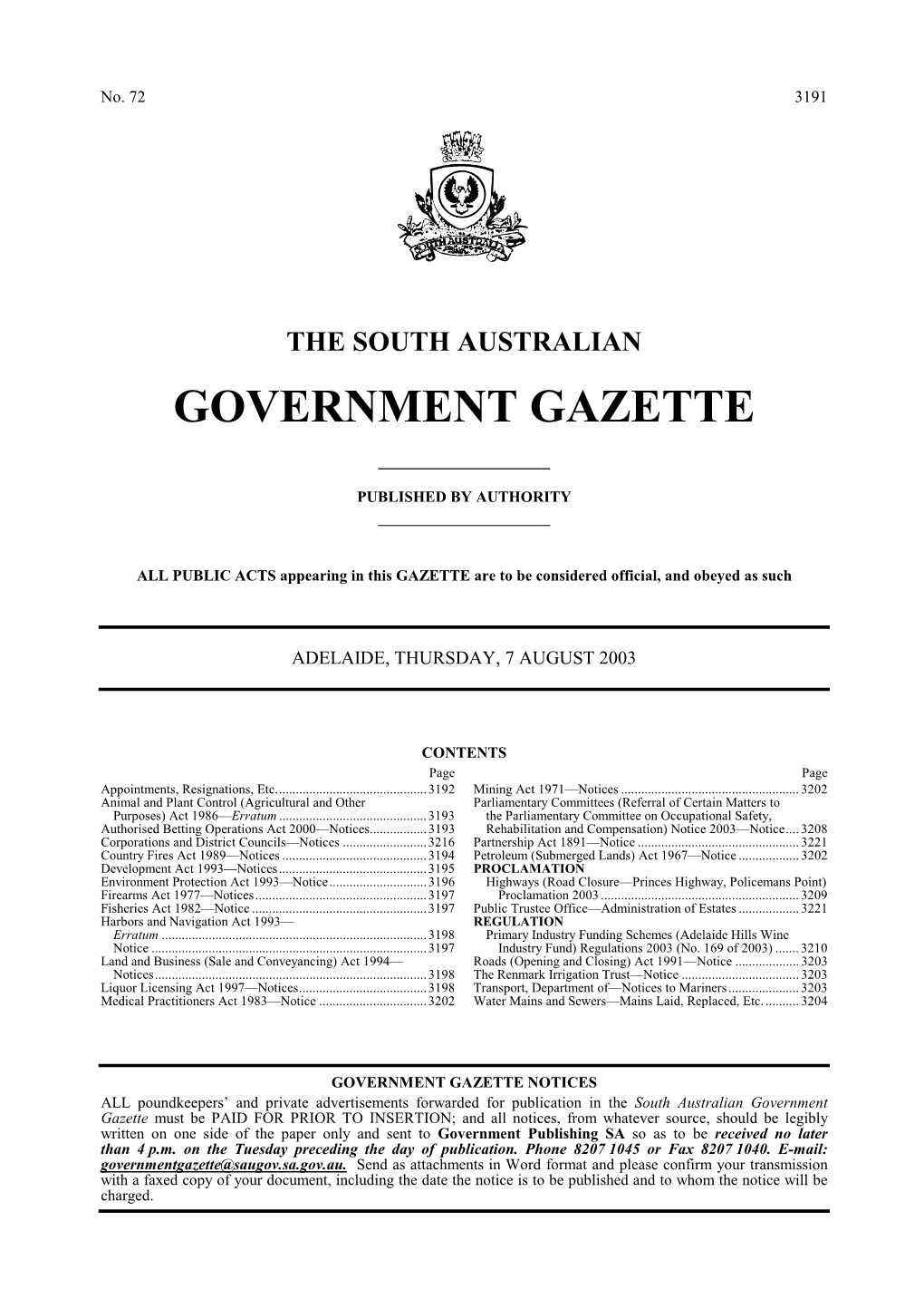 Government Gazette