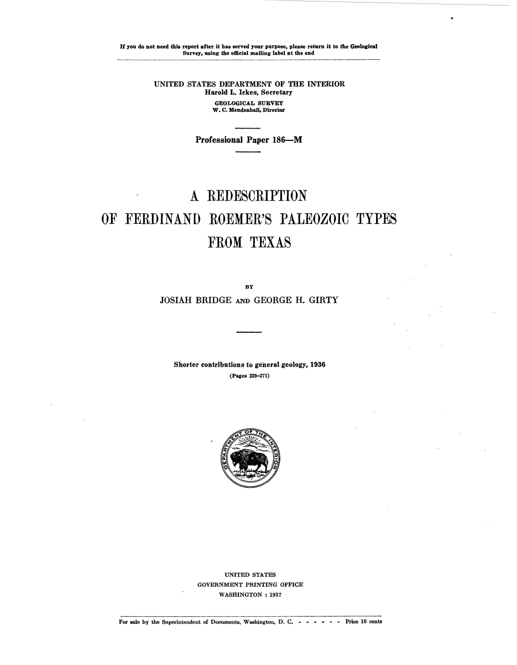 A Redescription of Ferdinand Roemer's Paleozoic Types from Texas