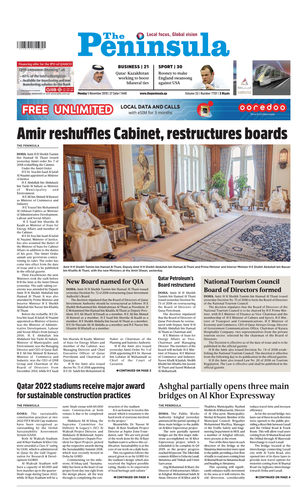 Amir Reshuffles Cabinet, Restructures Boards