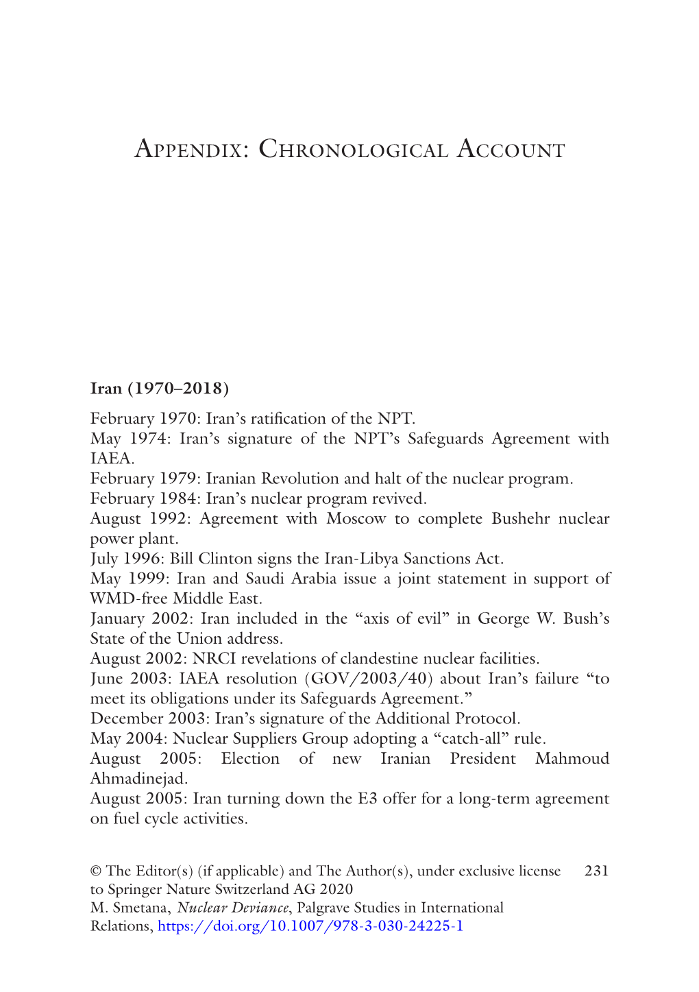 Appendix: Chronological Account