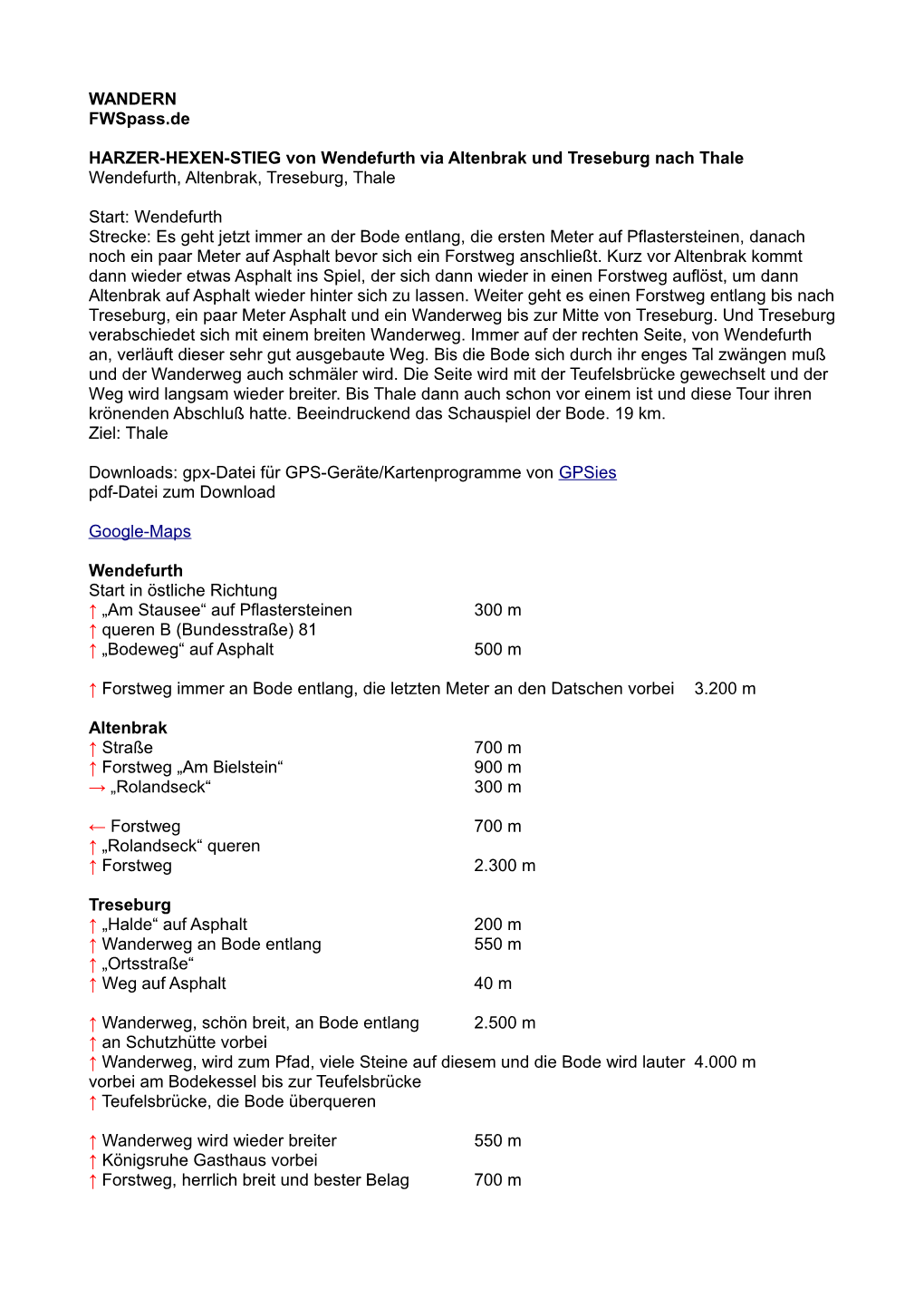 Fwspass.De Roadbook