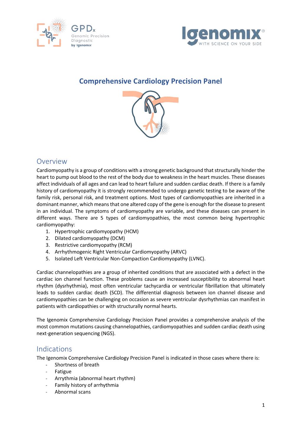 Comprehensive Cardiology Precision Panel Overview Indications