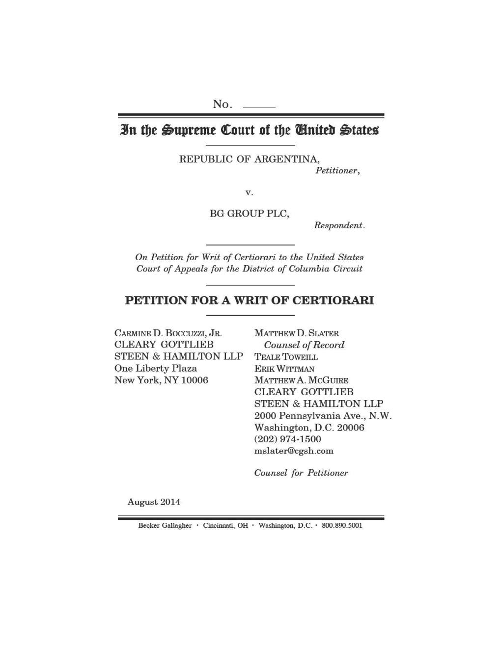 Respondent Petition for a Writ of Certiorari