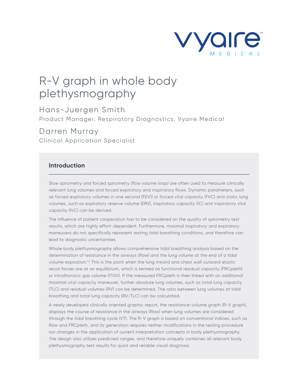 R-V Graph in Whole Body Plethysmography Download