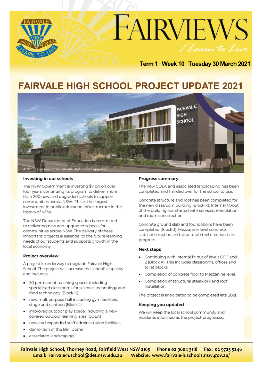 Fairvale High School Project Update 2021