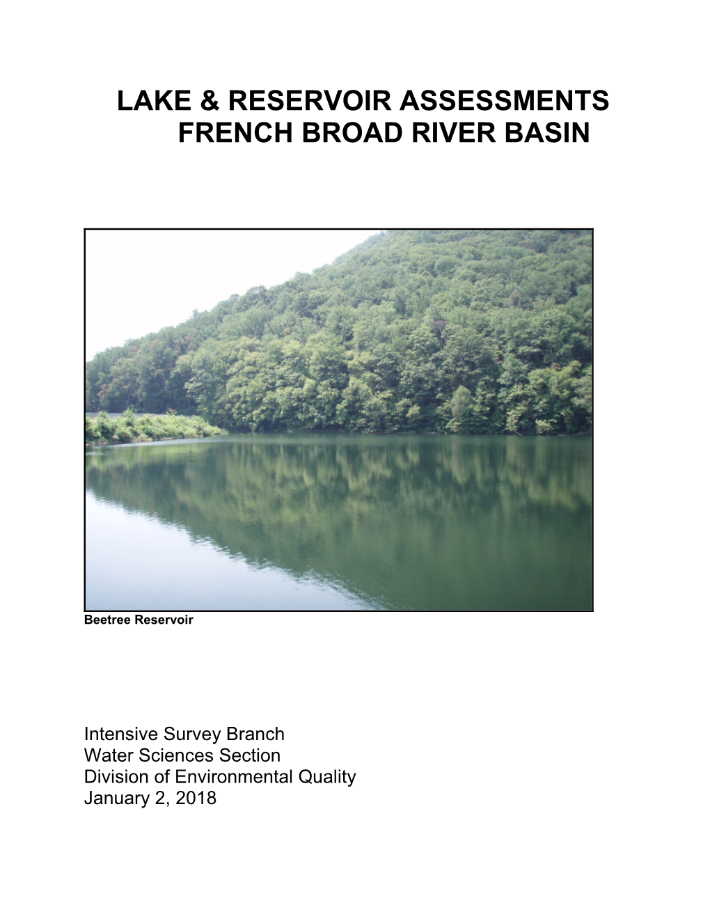 Lake & Reservoir Assessments French Broad River Basin