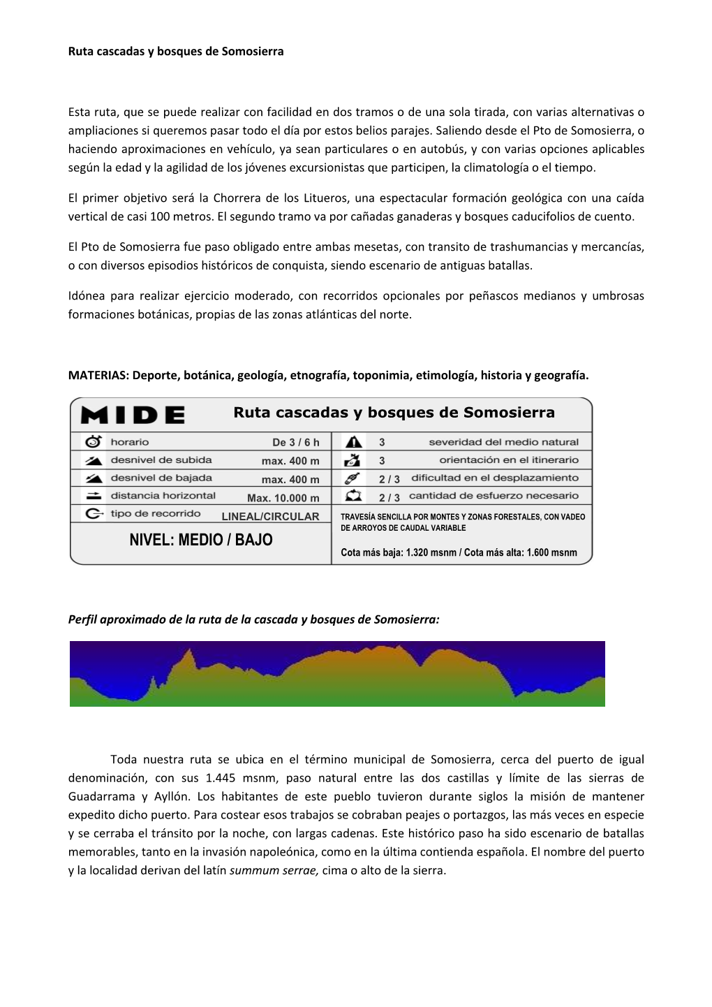 Ruta Cascadas Y Bosques De Somosierra