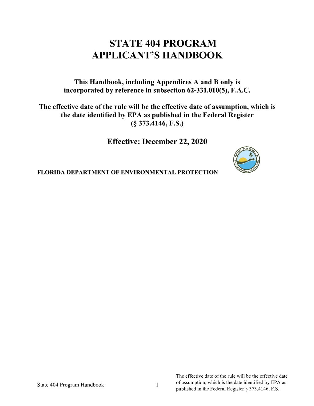 State 404 Program Applicant's Handbook