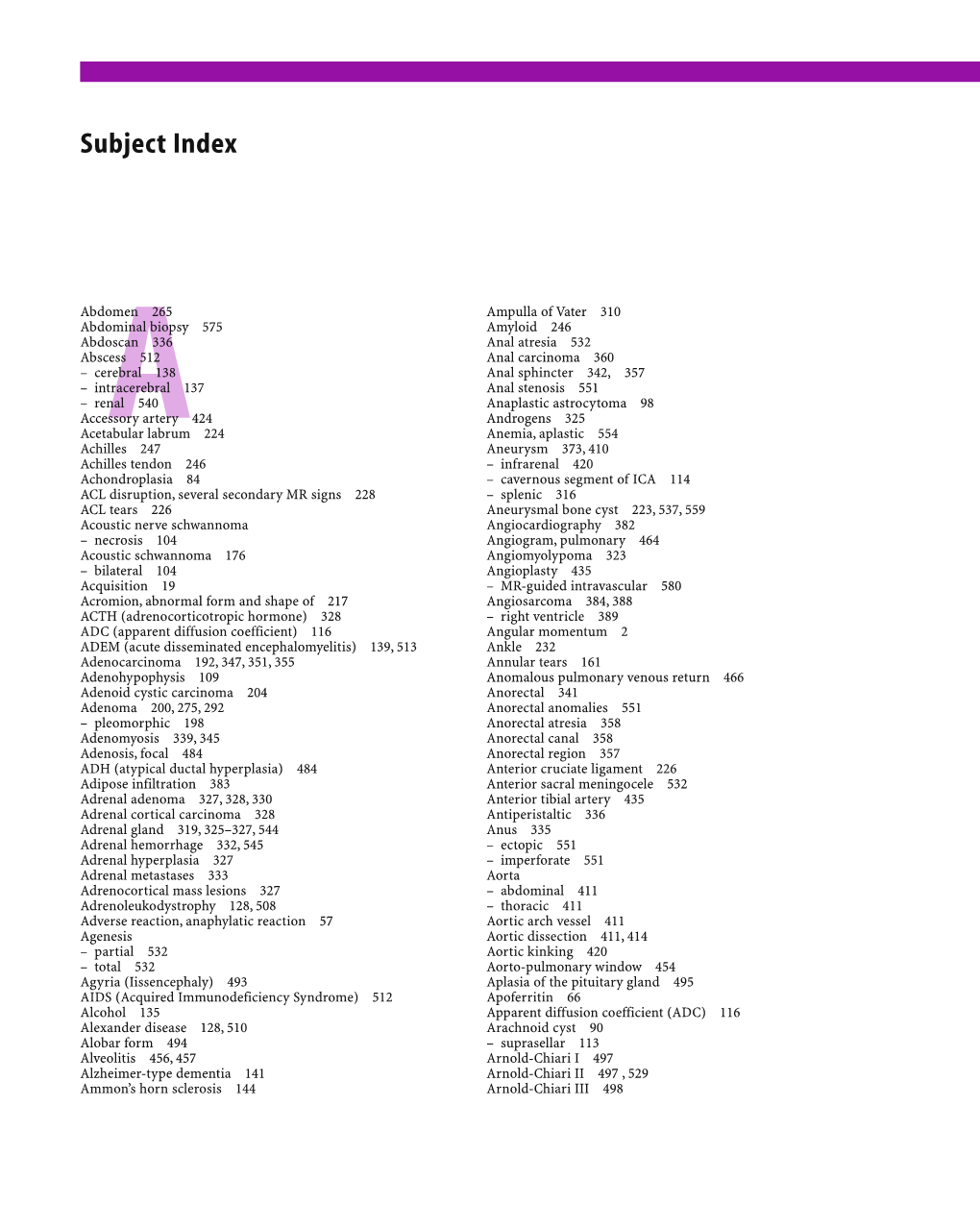 Subject Index