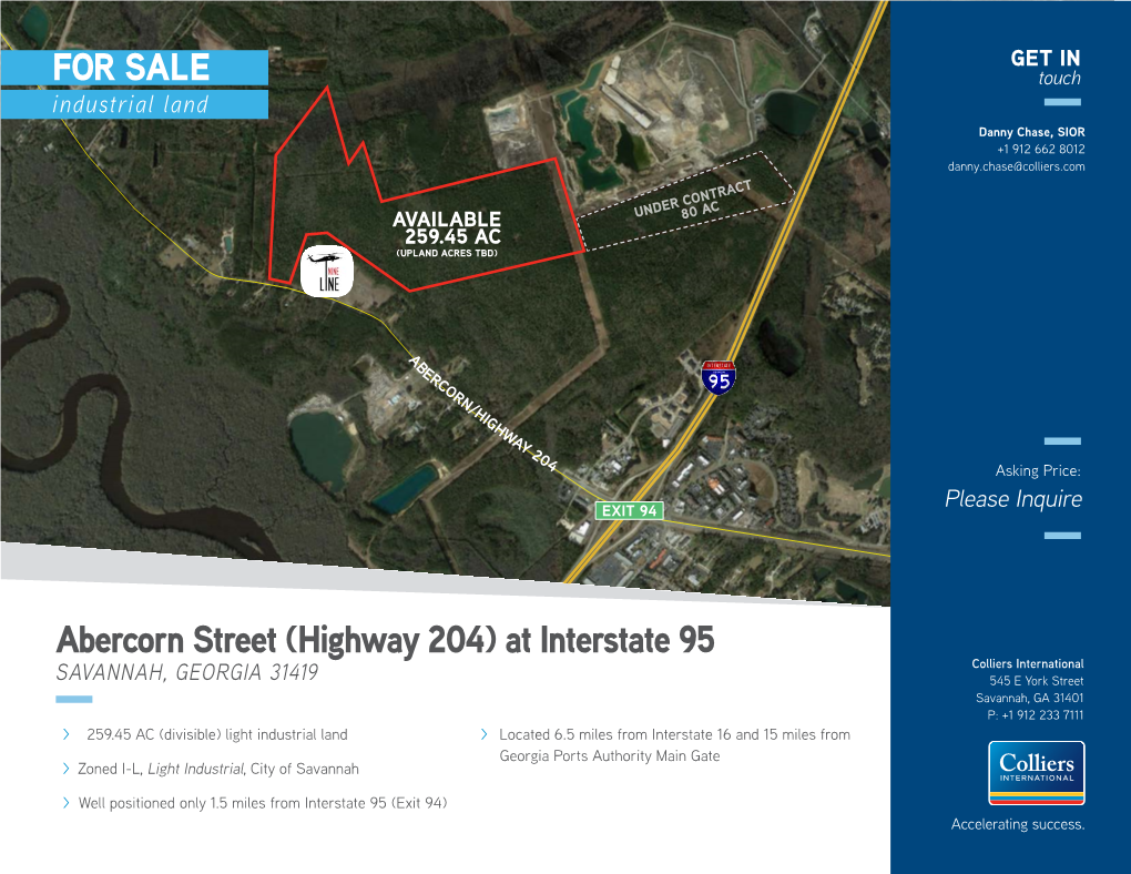 Abercorn Street (Highway 204) at Interstate 95 for SALE