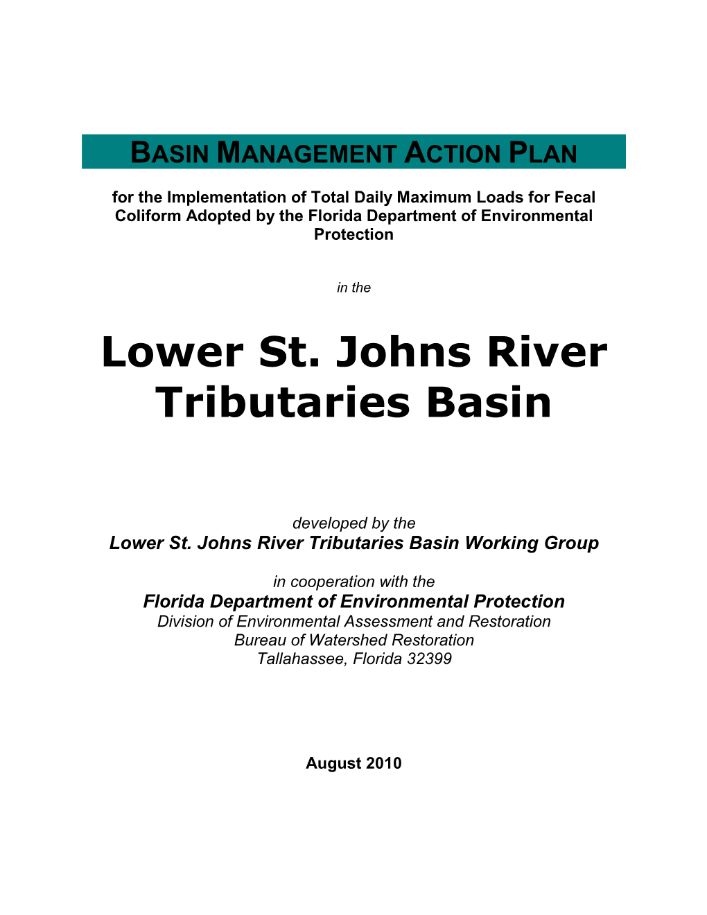 Lower St. Johns River Tributaries II BMAP