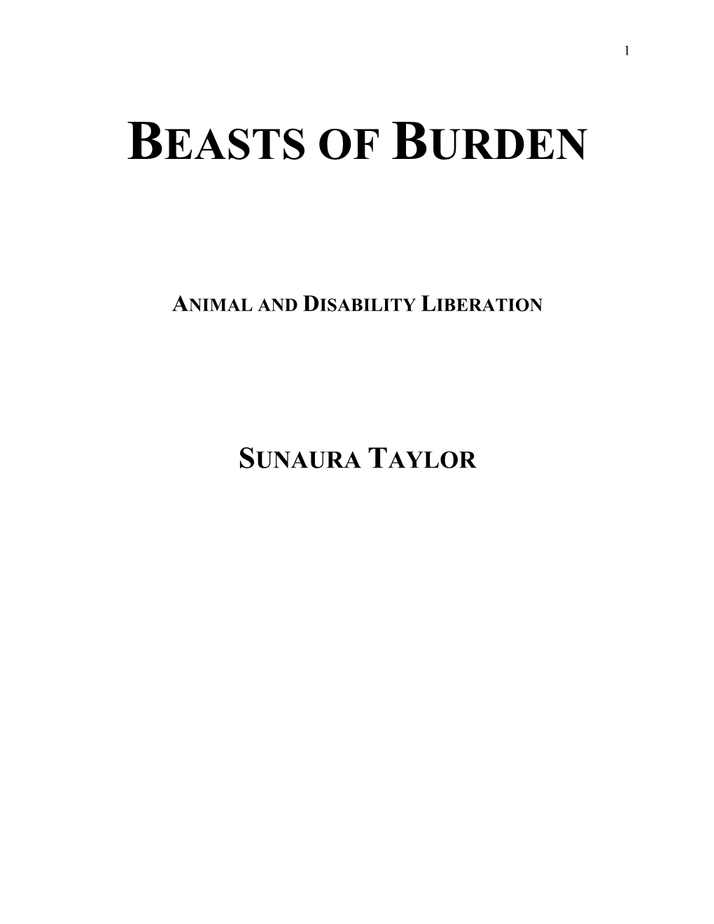 Beasts of Burden