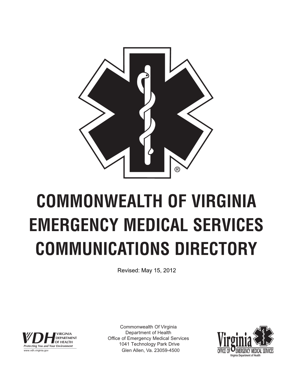 Commonwealth of Virginia Emergency Medical Services Communications Directory